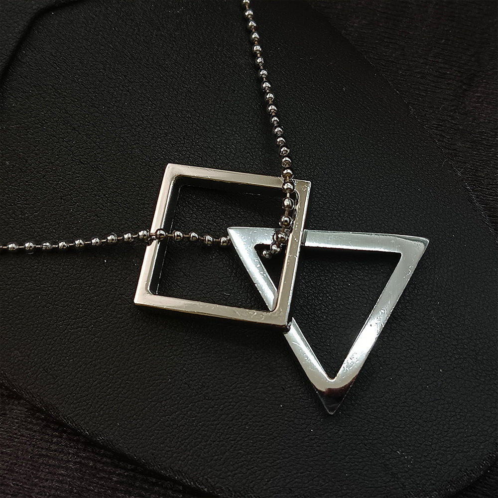 JewelMaze Square And Triangle Chain Pendant For Men