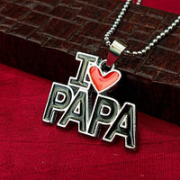 JewelMaze " I Love Papa " Chain Pendant For Men