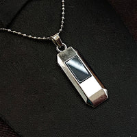 JewelMaze Black Enamel Chain Pendant For Men