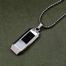 JewelMaze Black Enamel Chain Pendant For Men