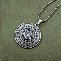 JewelMaze Sudarshan chakra Yantram Chain Pendant