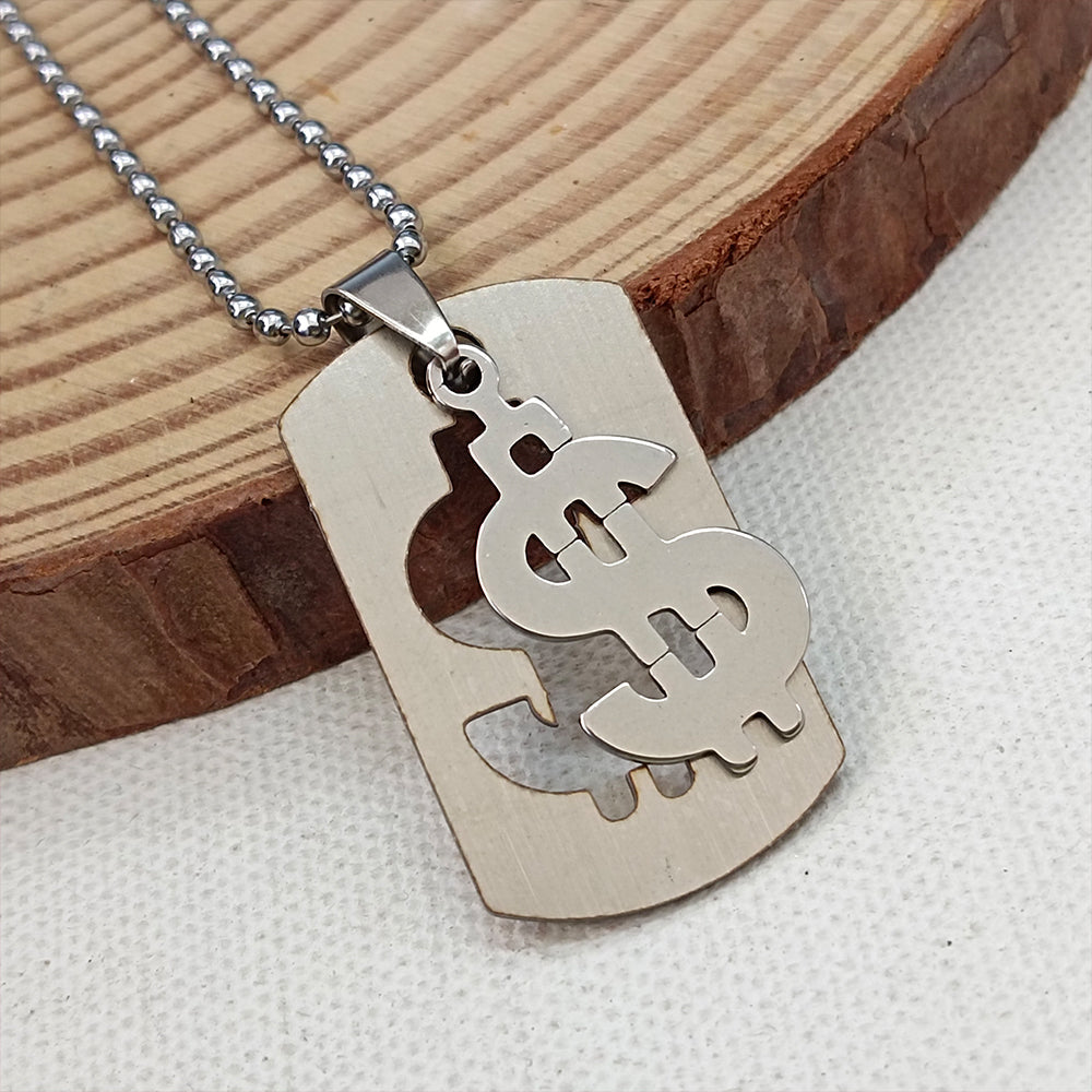 Urthn Dollar Symbol Chain Pendant For Men (Pack Of 6)
