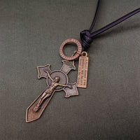 JewelMaze Cross Sign Thread Pendent For Men