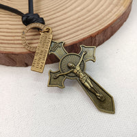JewelMaze Cross Sign Thread Pendent For Men