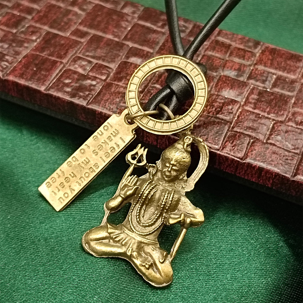JewelMaze Shiva Mahadev Thread Pendent For Men