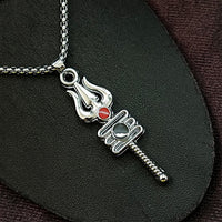 JewelMaze Shiva Trishul  Chain Pendant Pendant
