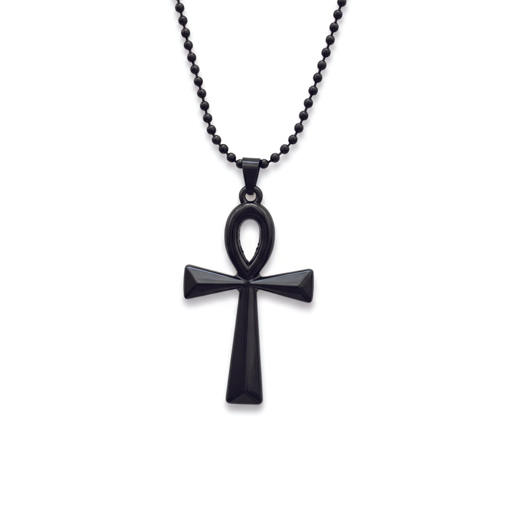 Urthn Egyptian Ankh Symbol Black Pendant Necklace  for Men's (Pack Of 6)