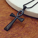 Urthn Egyptian Ankh Symbol Black Pendant Necklace  for Men's (Pack Of 6)