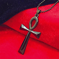 Urthn Egyptian Ankh Symbol Black Pendant Necklace  for Men's (Pack Of 6)