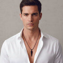 Urthn Stylish Black Pointed Bar Pendant Necklace  for Men's (Pack Of 6)