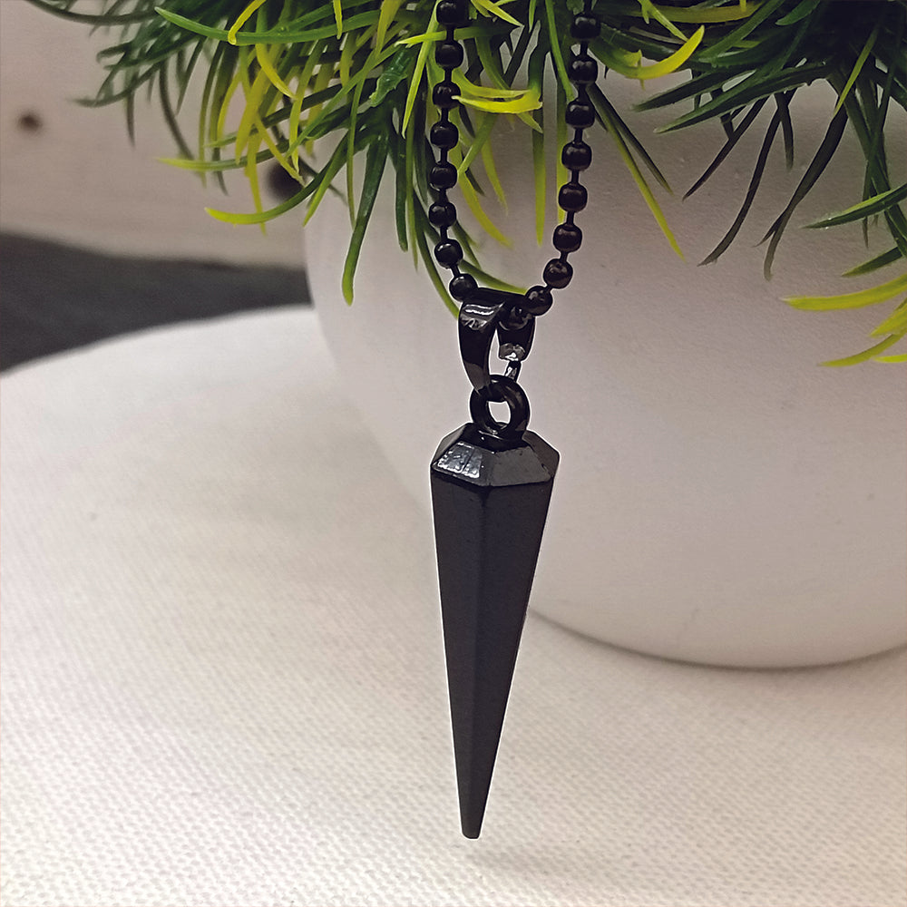 Urthn Stylish Black Pointed Bar Pendant Necklace  for Men's (Pack Of 6)
