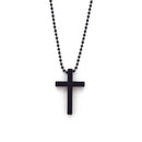 Urthn Stylish Black Cross Pendant with Beaded Chain  for Men's (Pack Of 6)