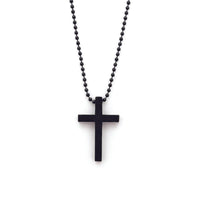 Urthn Stylish Black Cross Pendant with Beaded Chain  for Men's (Pack Of 6)