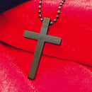 Urthn Stylish Black Cross Pendant with Beaded Chain  for Men's (Pack Of 6)