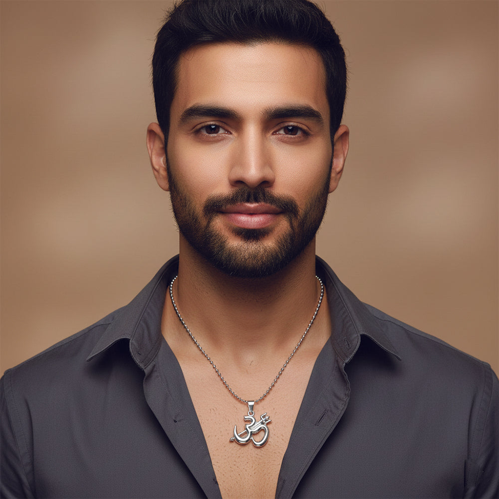Urthn Om Trishul Pendant Chain for Men Spiritual Jewellery (Pack Of 6)