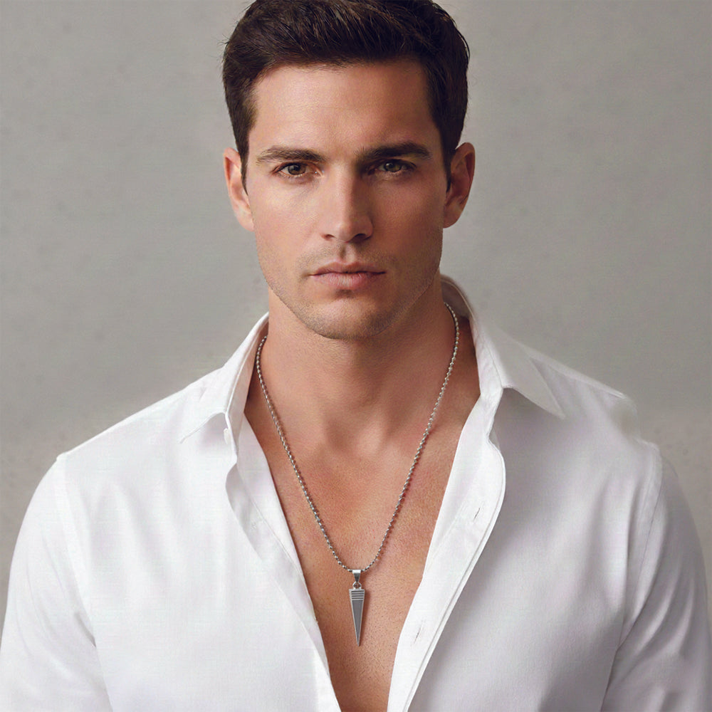 Urthn Stainless Steel Look Pointed Spike Pendant Chain (Pack Of 6)