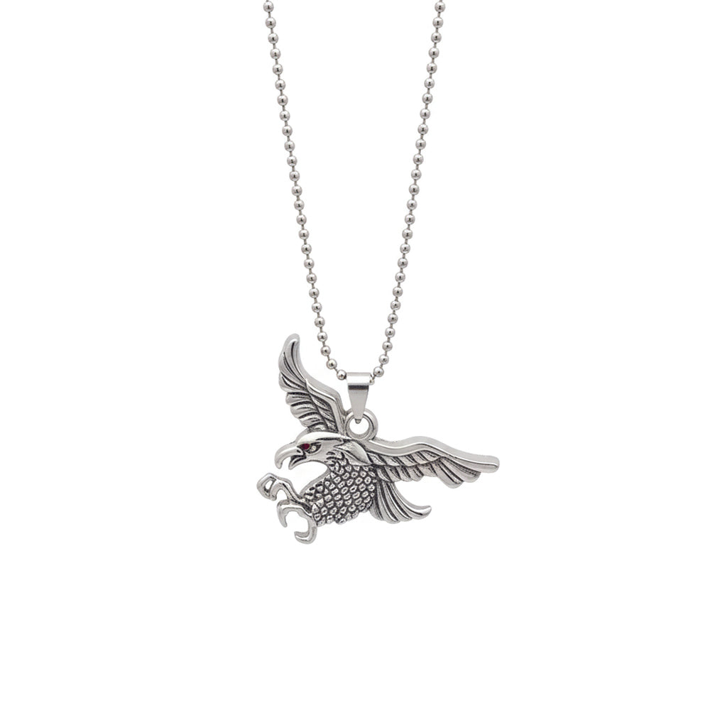 Urthn Flying Eagle Silver Finish Pendant Chain for Men (Pack Of 6)