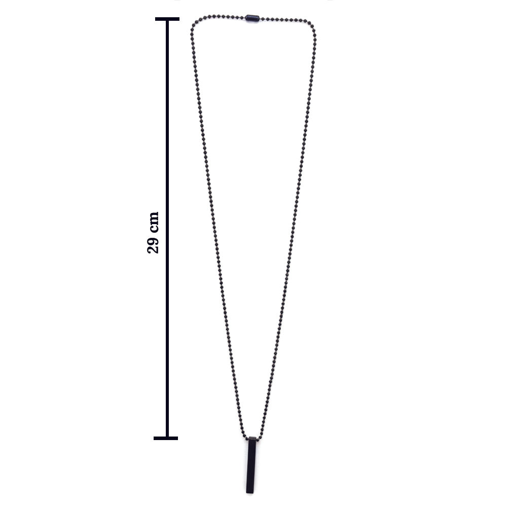 Urthn Everyday Wear Black Finish Bar Pendant Necklace for Men's (Pack Of 6)