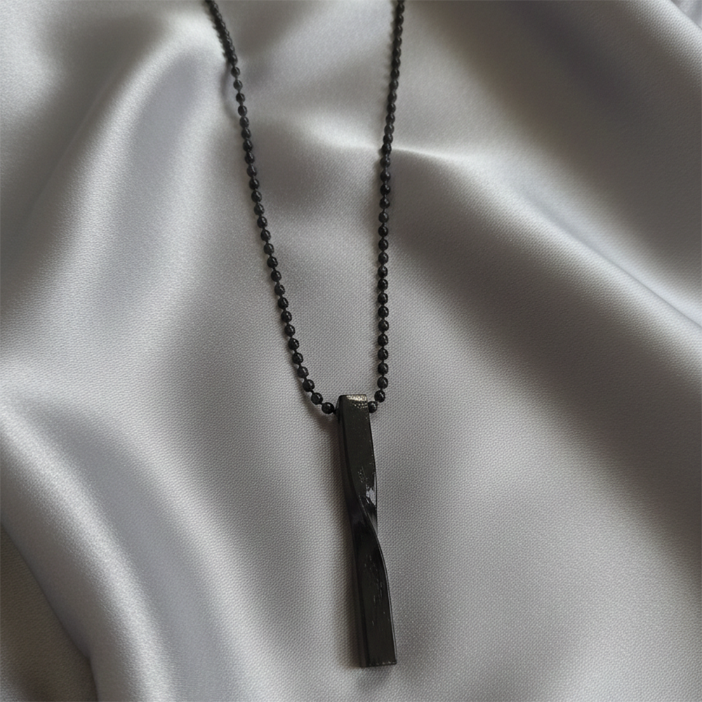 Urthn Stylish Black Bar Mens Necklace (Pack Of 6)