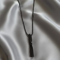 Urthn Stylish Black Bar Mens Necklace (Pack Of 6)