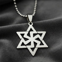 Urthn Stainless Steel Geometric Star Pendant Necklace(Pack of 6)