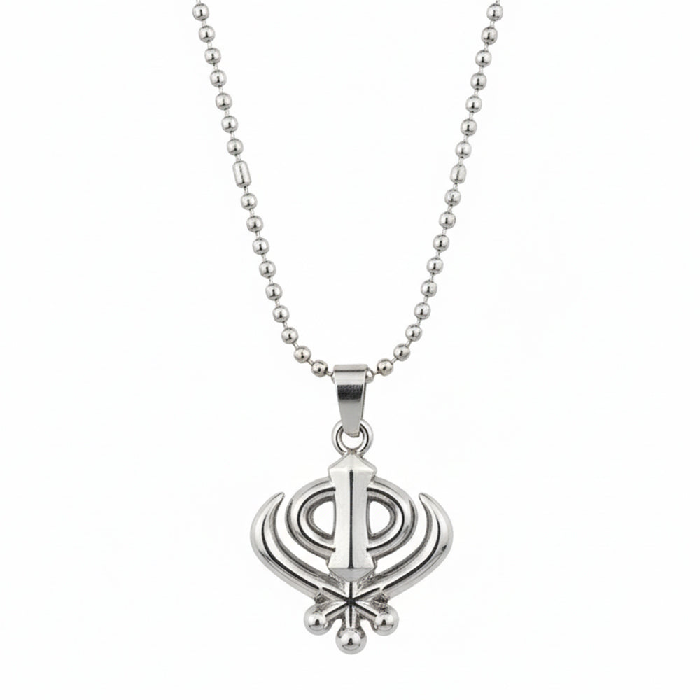 Urthn Mens Spiritual Khanda Symbol Chain Necklace(Pack of 6)