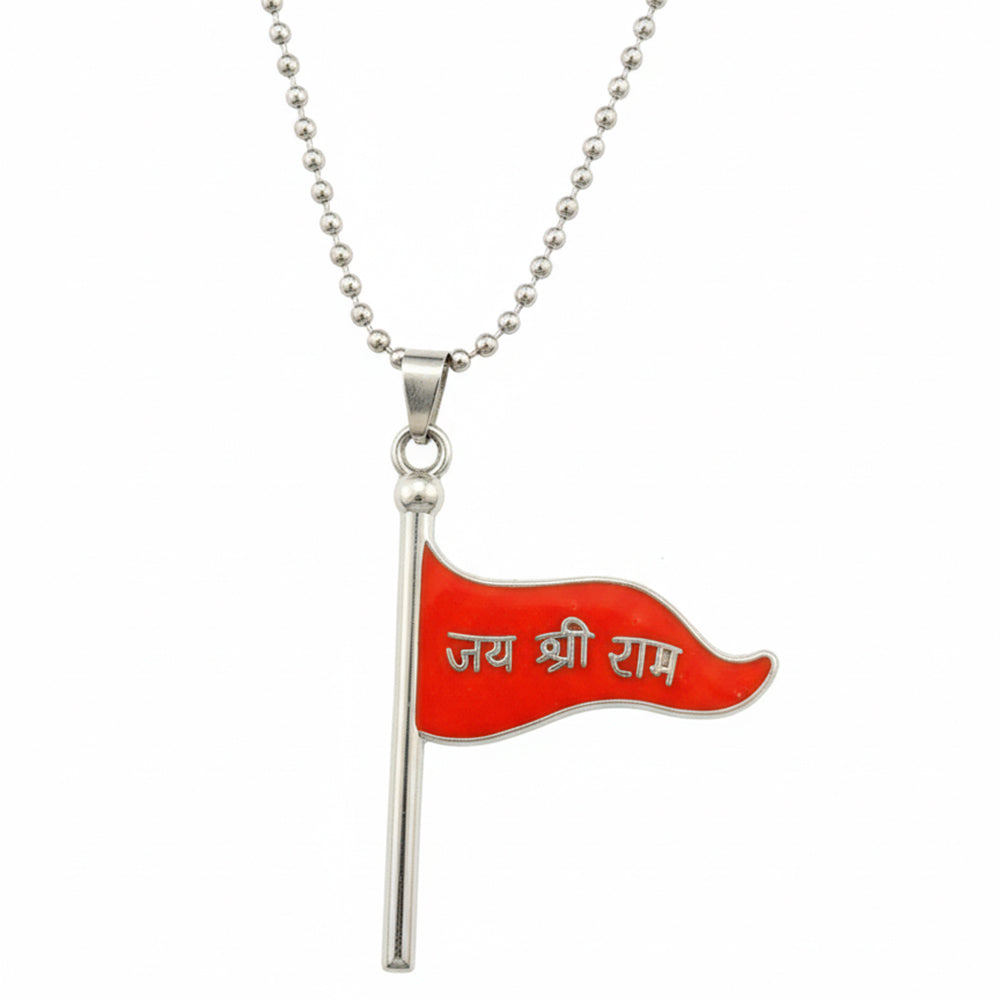 Urthn Mens Devotional Jai Shree Ram Pendant with Chain(Pack of 6)