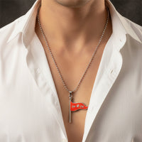 Urthn Mens Devotional Jai Shree Ram Pendant with Chain(Pack of 6)