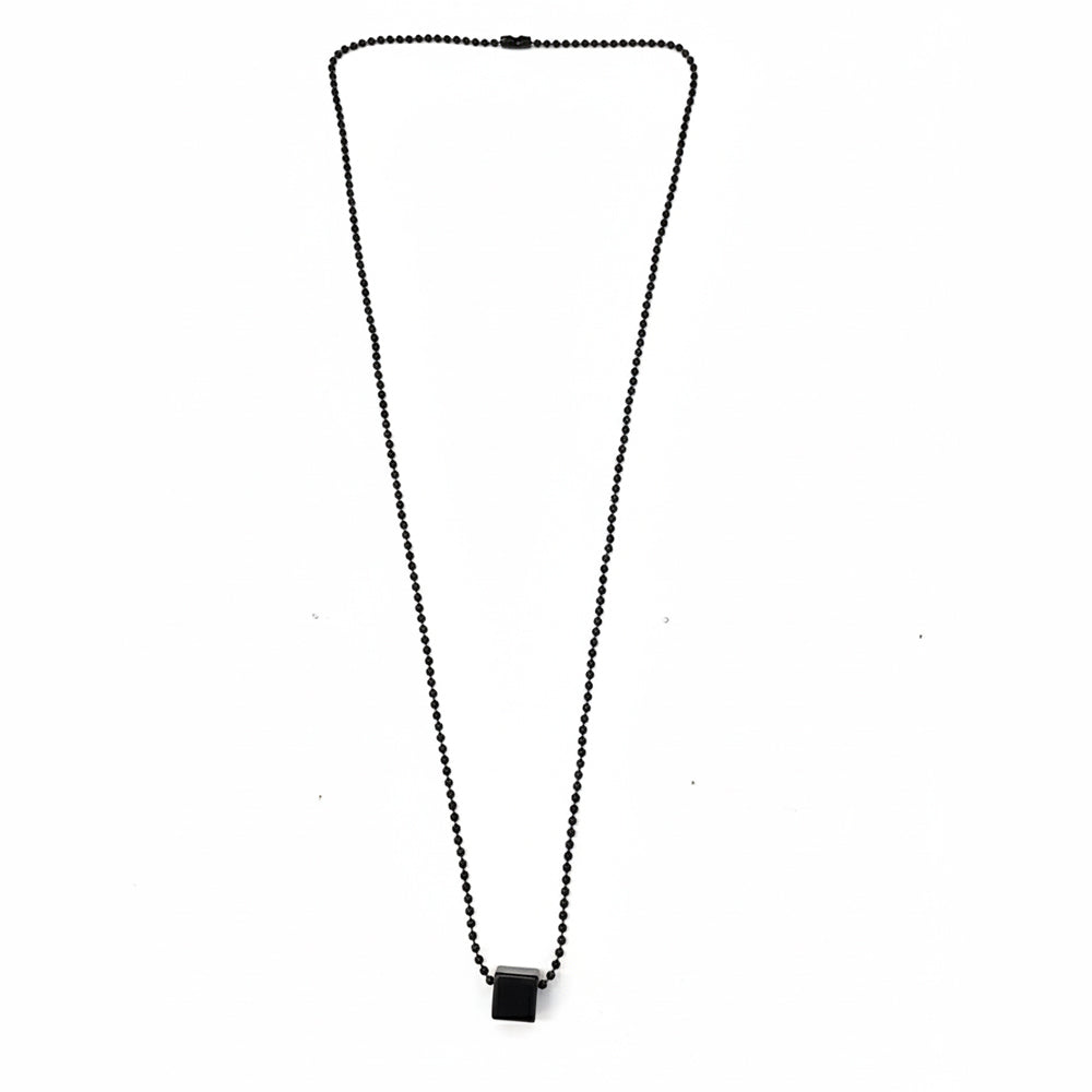 Urthn Stylish Black Cube pendent Nekclace for Mens(Pack of 6)