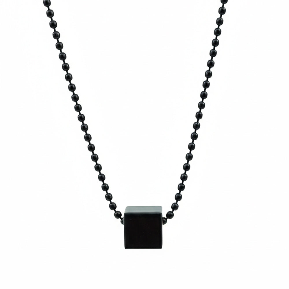 Urthn Stylish Black Cube pendent Nekclace for Mens(Pack of 6)