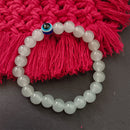 Urthn Grey Obsidian Beads Bracelet with Evil Eye Charm