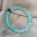 Urthn Blue Beads Bracelet with Evil Eye Charm