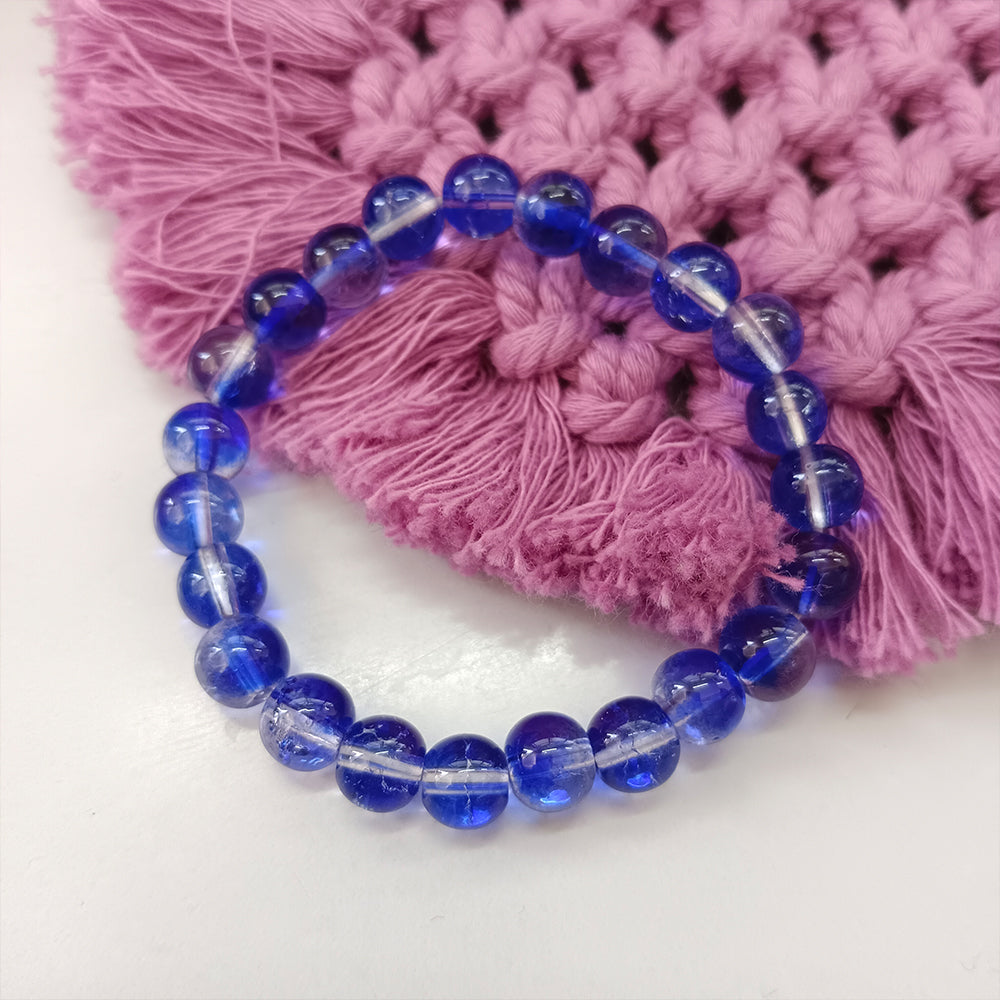 Urthn Adjustable Blue Beaded Wrist Bracelet