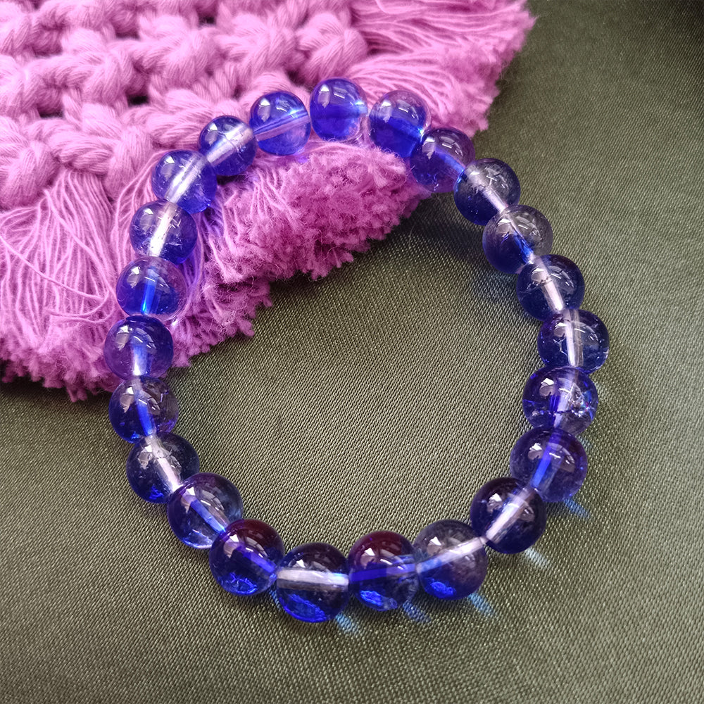 Urthn Adjustable Blue Beaded Wrist Bracelet