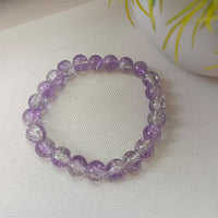 Urthn Stretchable Purple Beaded Wrist Bracelet
