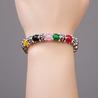 Urthn Stretchable Multi Color Beaded Wrist Bracelet