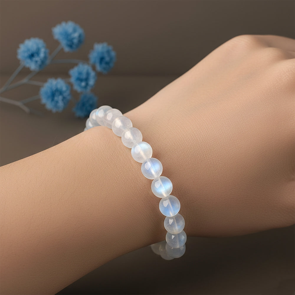 Urthn Moonstone Beads Bracelets (Pack Of 6)