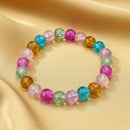 Urthn Crystal Crackle Multicolor Glass Beads Bracelet (Pack Of 6)