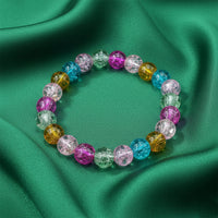 Urthn Crystal Crackle Multicolor Glass Beads Bracelet (Pack Of 6)
