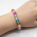 Urthn Crystal Crackle Multicolor Glass Beads Bracelet (Pack Of 6)