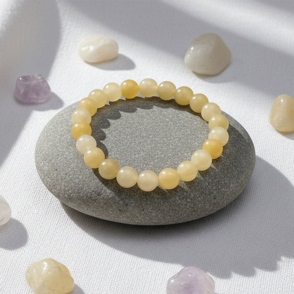 Urthn Calcite Natural Stone Bracelet For Improving Focus & Clarity(Pack of 3)