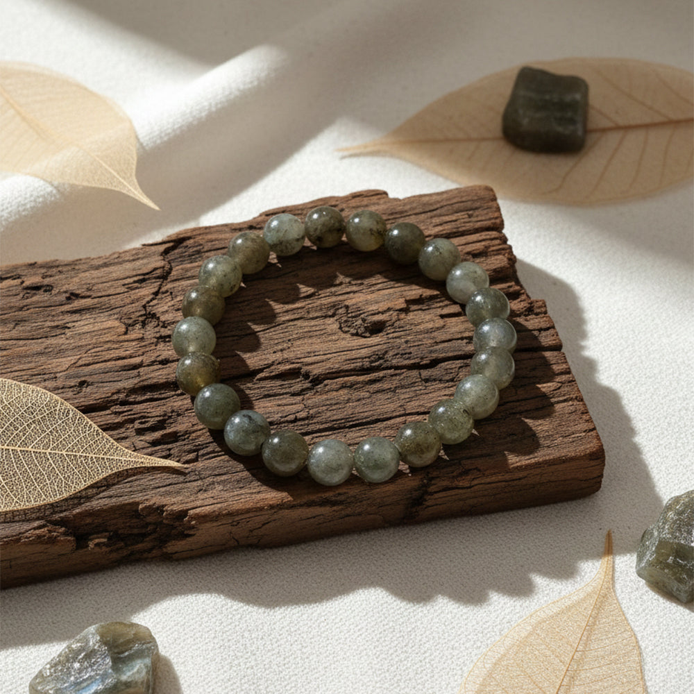 Urthn Labradorite Natural Stone Bracelet(Pack of 3)