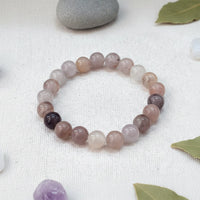 Urthn lavender And Rose Quartz Natural Stone Bracelet(Pack of 3)