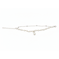 Urthn Silver Plated Pearl Multi Layer Bracelet(Pack of 6)