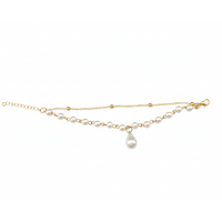 Urthn Gold Plated Pearl Multi Layer Bracelet(Pack of 6)