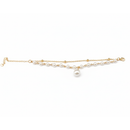 Urthn Gold Plated Pearl Multi Layer Bracelet(Pack of 6)