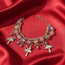 Urthn Silver Plated Assorted Charms Multi Layer Bracelet(Pack of 6)