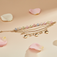 Urthn Gold Plated Assorted Charms Multi Layer Bracelet(Pack of 6)