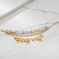 Urthn Gold Plated Assorted Charms Multi Layer Bracelet(Pack of 6)