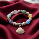 Urthn Minimalist Shell and Charms Stretch Bracelet for Women(Pack of 6)